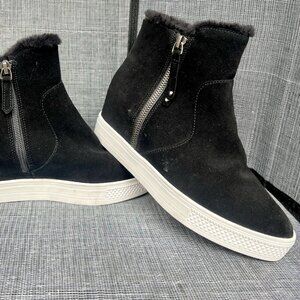 Caslon NWOT Zip  Black Suede Averie Booties Water Resistant Sz 6 1/2 M